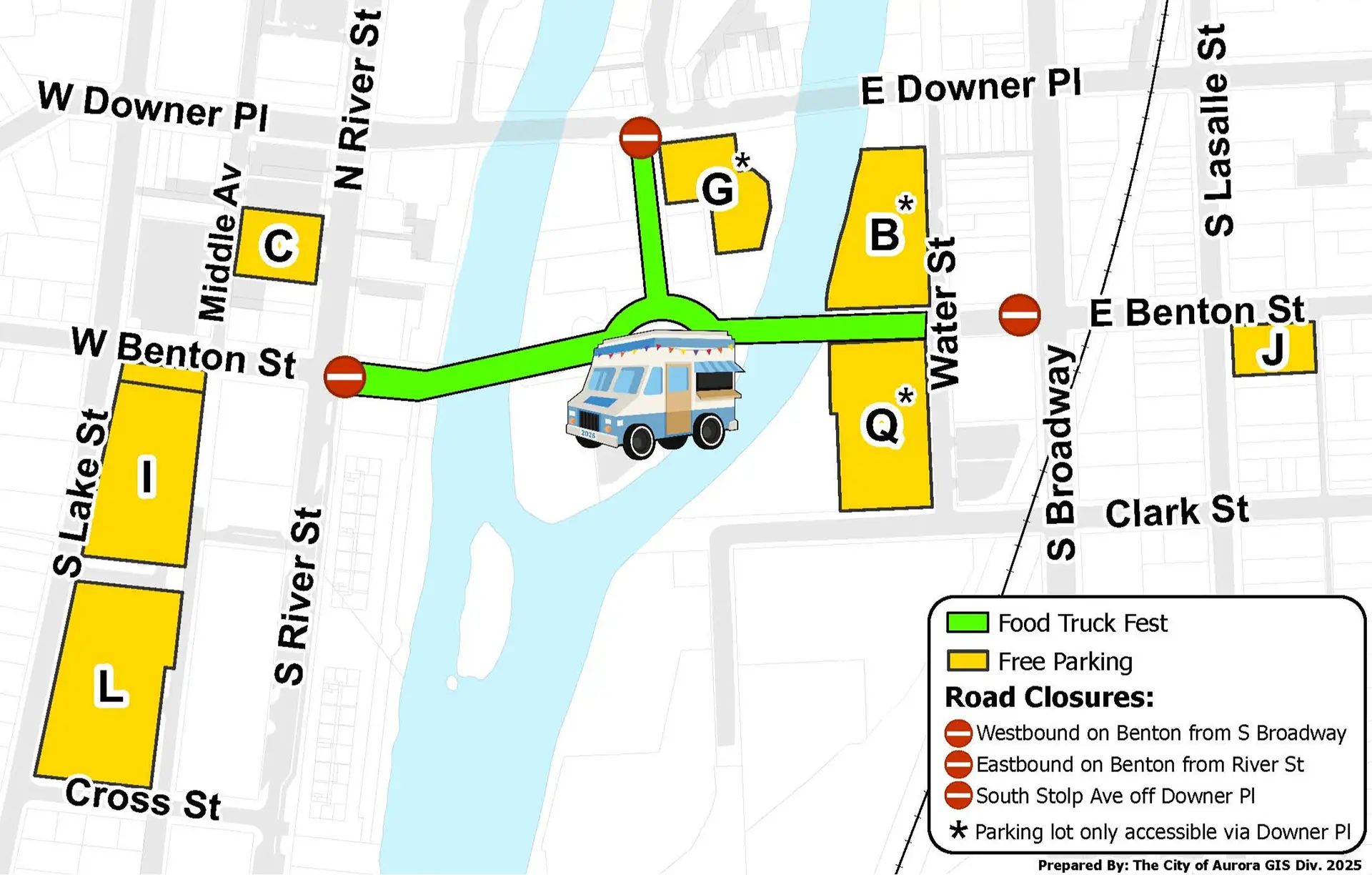 Parking Map, Downtown Aurora.